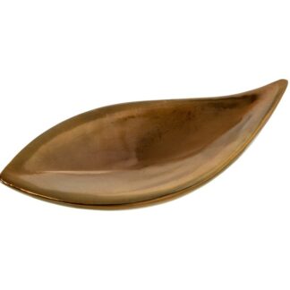 Centro Cerámica 55x22,5cm Dorado Cuero 55x22,5x12cm