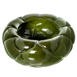 Centro Ceramica D42cm Verde Brillo 42x22cm
