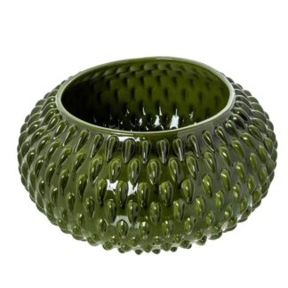Centro Ceramica D44cm Verde Brillo 44x23cm