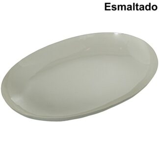 Centro Mesa Metal Esmaltado Blanco 43x31x5,5cm