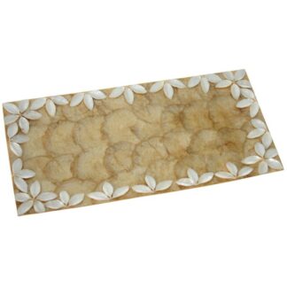 Centro Nacar 40x20cm Flores Relieve Natural/tostado 40x20x1,5cm