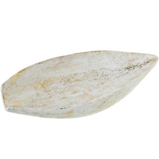 Centro Resina Blanco/dorado 25,5x13x4,5cm