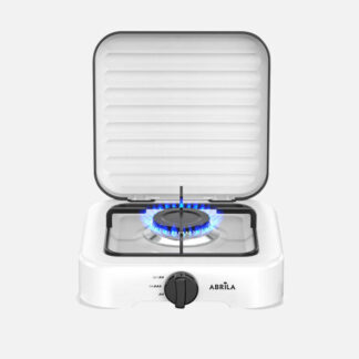 Cocina A Gas Butano Foster Blanca 2200w 1quemador Solo Exterior,tapa Protecc.reg.intensidad 6x27x27cm