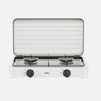 Cocina A Gas Butano Foster Blanca 4400w 2quemador Solo Exterior,tapa Protecc.reg.int.6,5x46,5x26cm