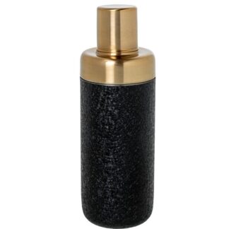 Coctelera 550ml Acero Inox. Oro Mate, Cubierta Negra Ø7,5x23cm