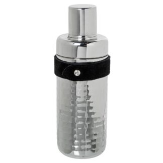 Coctelera 550ml Acero Inox. Tira De Cuero, Martillado Brill0 Ø8x23cm