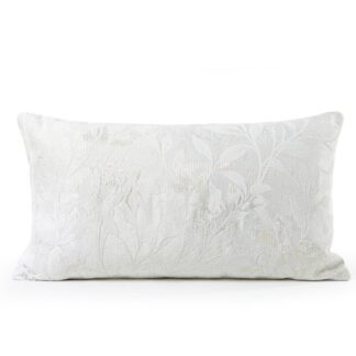 Cojín 50x30cm 100% Poliéster Blanco Decorado 50x30cm