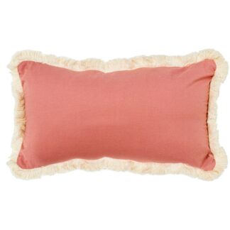 Cojín 50x30cm Rosa 35% Poliéster 35% Algodón 30% Lino 50x30cm, Con Cremallera