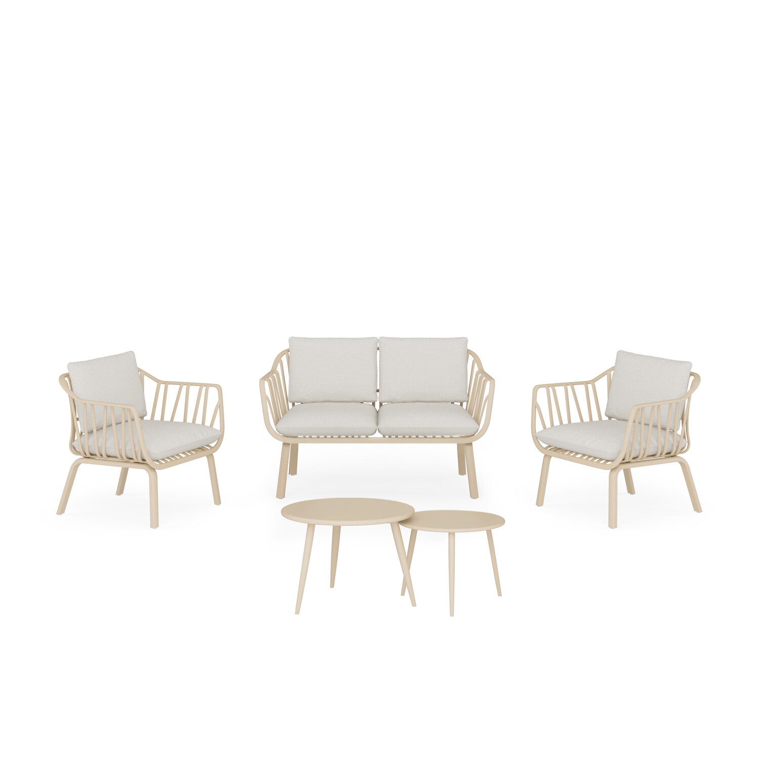 Conjunto de jardín MIKONOS beige (sofá + sillones + mesas centro) - Image 3