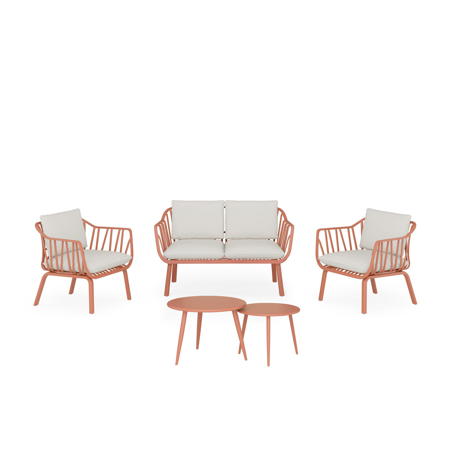 Conjunto de jardín MIKONOS terracota (sofá + sillones + mesas centro) - Image 3
