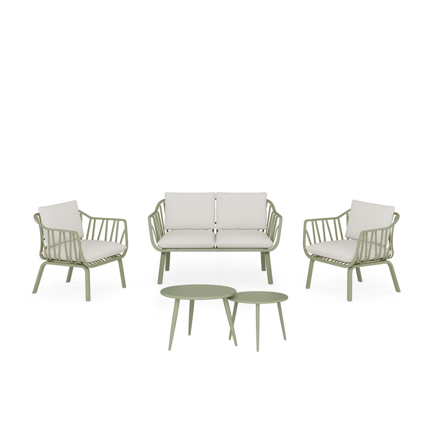 Conjunto de jardín MIKONOS verde (sofá + sillones + mesas centro) - Image 3