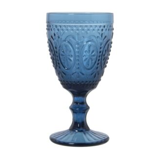 Copa Cristal Azul 300ml Deco.flor Ø9x16,5cm, Apto Lavavajillas