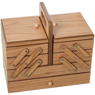 Costurero De Madera Dm C/chapa Roble C/cajon 28x15x20/26cm