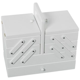 Costurero De Madera Pino Blanca C/cajon 28x15x20/26cm