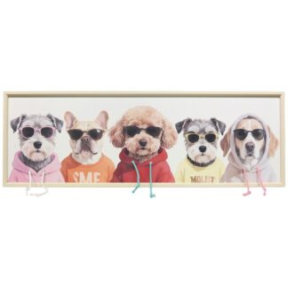 Cuadro C/marco Madera 120x40x3,5cm Perros C/gafas 120x40x3,5cm