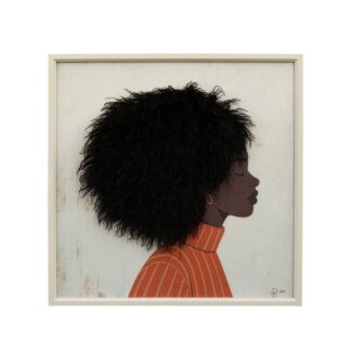 Cuadro C/marco Madera 60x60x3,5cm Africana C/pelo 60x60x3,5cm