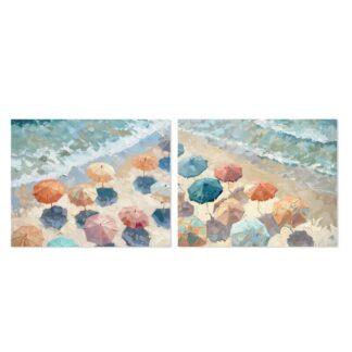 Cuadro Lienzo 50x40cm Playa 40% Pintado A Mano 50x40x3cm