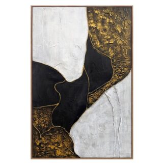 Cuadro Lienzo 80x120cm Marco Madera Abstracto 80% A Mano 80x120x3,5cm