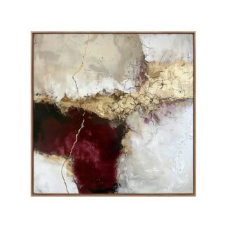 Cuadro Lienzo 80x80cm Marco Madera Abstracto 80% A Mano 80x80x3,5cm