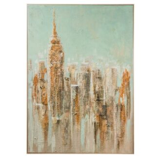 Cuadro Lienzo Acrilico Paisaje Ciudad 110x4,4x160cm