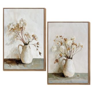 Cuadro Lienzo Madera C/marco Jarrón C/flores 60x90x3,5cm
