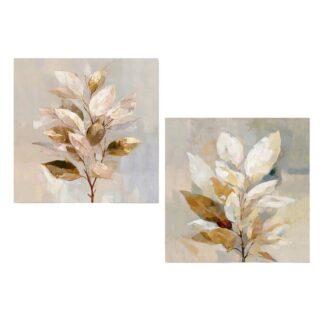 Cuadro Lienzo Madera Flores 40x40x3cm