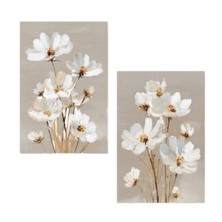 Cuadro Lienzo Madera Flores 40x60x3cm