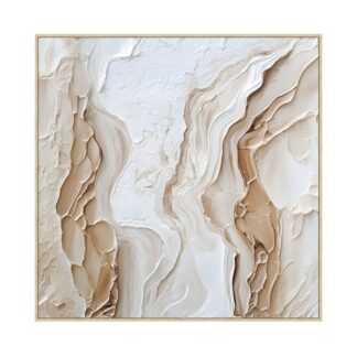 Cuadro Lienzo Marco Madera Natural 100x100 Cm. Abstracto 100x100 Cm.