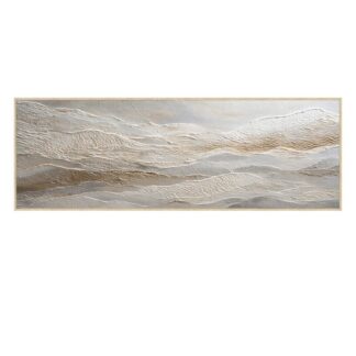 Cuadro Lienzo Marco Madera Natural 150x50 Cm. Abstracto 150x50 Cm.