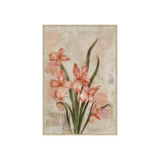 Cuadro Lienzo Marco Madera Natural 60x90 Cm. Flores 60x90 Cm.