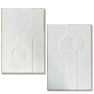 Cuadro Lienzo Marco Madera Natural 78x118cm Abstracto 80x4,5x120cm Int:78x3x118cm