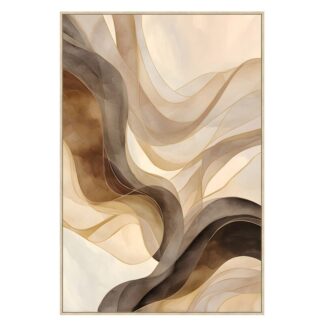 Cuadro Lienzo Marco Madera Natural 80x120 Cm. Abstracto 80x120 Cm.