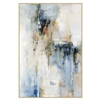 Cuadro Lienzo Marco Madera Natural 80x120 Cm. Abstracto 80x120 Cm.