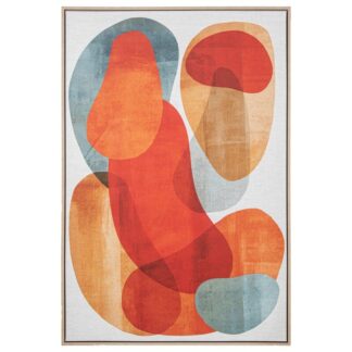 Cuadro Lienzo Marco Madera Natural 80x120cm Manchas Colores 82x4,3x122cm Int:80x120cm