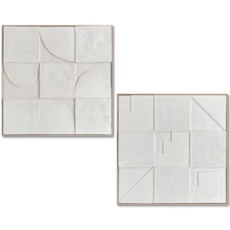 Cuadro Lienzo Marco Madera Natural 92x92cm Abstracto 92x5x92cm Int:90x3x90cm