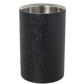 Enfriador Botella Acero Inox., Cubierta Negra Ø12x19cm