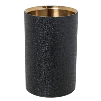 Enfriador Botellas Acero Inox. Oro Mate, Cubierta Negra Ø12x19cm
