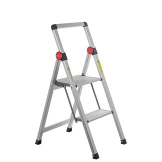 Escalera Aluminio 2 Peldaños 41x48x82,5cm Abierta 41x90x5,5cm Cerrada