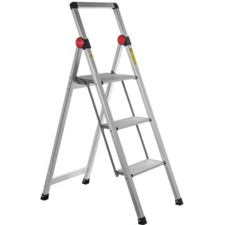 Escalera Aluminio 3 Peldaños 41x64x104,5cm Abierta 41x114x5,5cm Cerrada