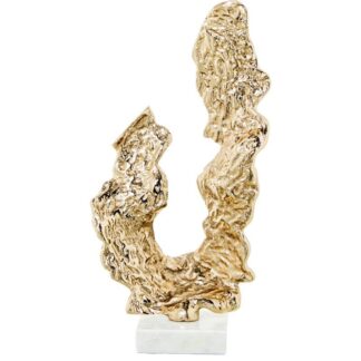 Escultura Decorativa Aluminio C/base Mármol 18x9x35,5cm