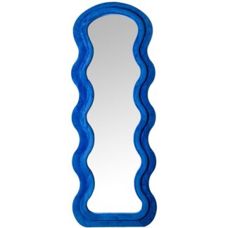 Espejo De Pie Madera Dm Terciopelo Azul 60x4x160cm