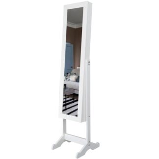 Espejo Joyero Madera Blanco 39x37,5x 145 Cm.