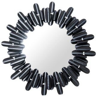 Espejo Metal 82cm Negro Redondo Ø82x5cm