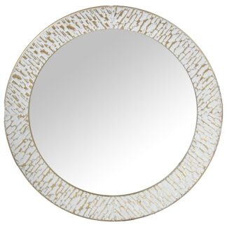 Espejo Metal Blanco/oro Ø100x7cm