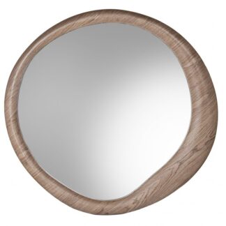 Espejo Pared Ø100cm Madera Natural, Dm+ Chapa Mad. Caucho Ø100x4,5cm