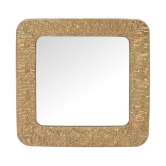Espejo Pared Cuadrado Metal Dorado 80x6x80cm Int:57,5x57,5cm