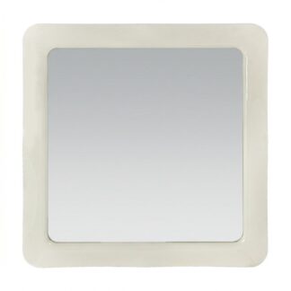 Espejo Pared Marco Madera Dm Blanco Lacado 100x100x4cm