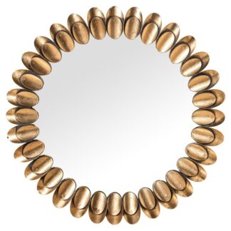 Espejo Pared Metal Dorado Ø89x4cm