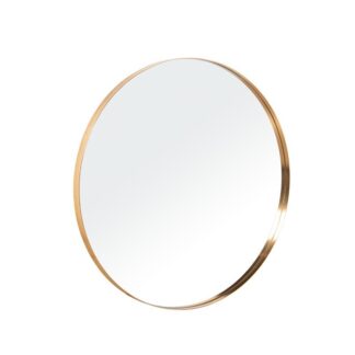 Espejo Redondo Ø80cm Metal Dorado Ø80x3,5cm