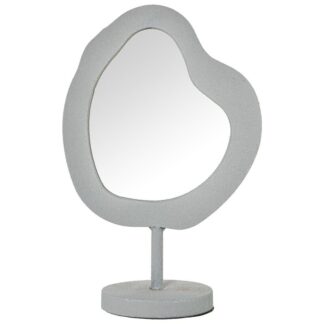 Espejo Sobremesa Metal Blanco 23x13x35cm